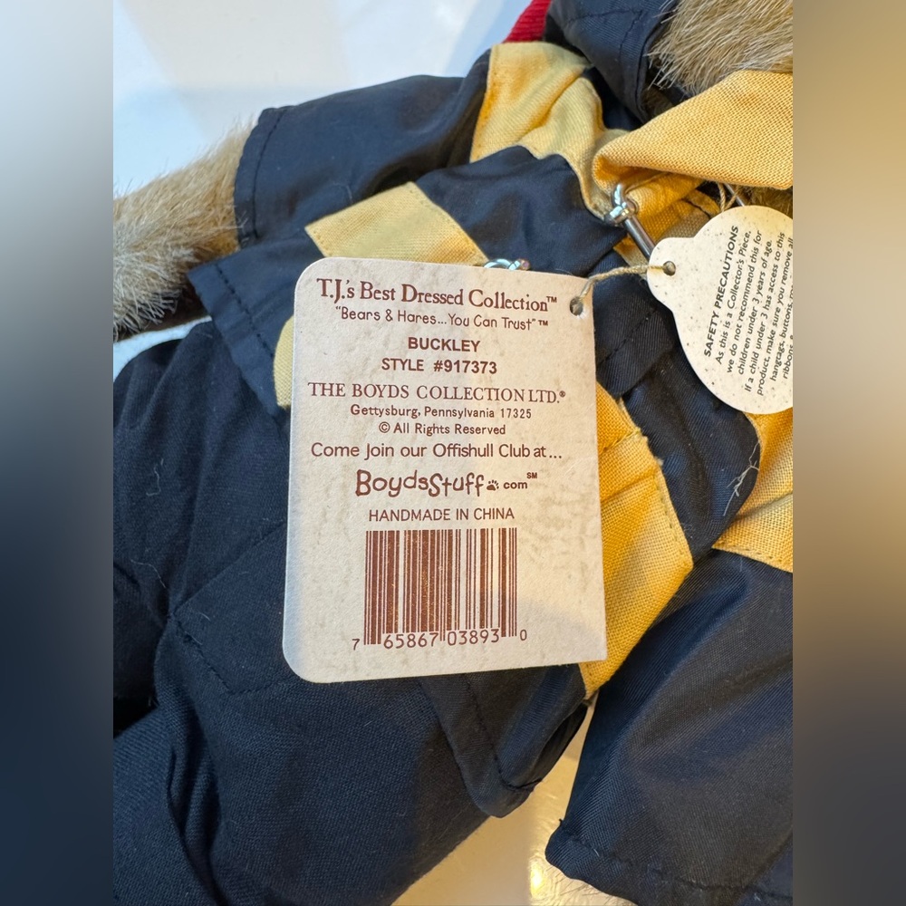 Boyd's Bears Plush Buckley Fireman Hero First Responder Jointed Brown Bear NWT! - Picture 8 of 11